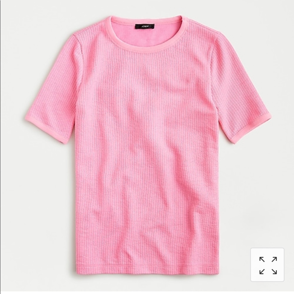 NWT J.Crew Pink Waffle T-Shirt, Size Small